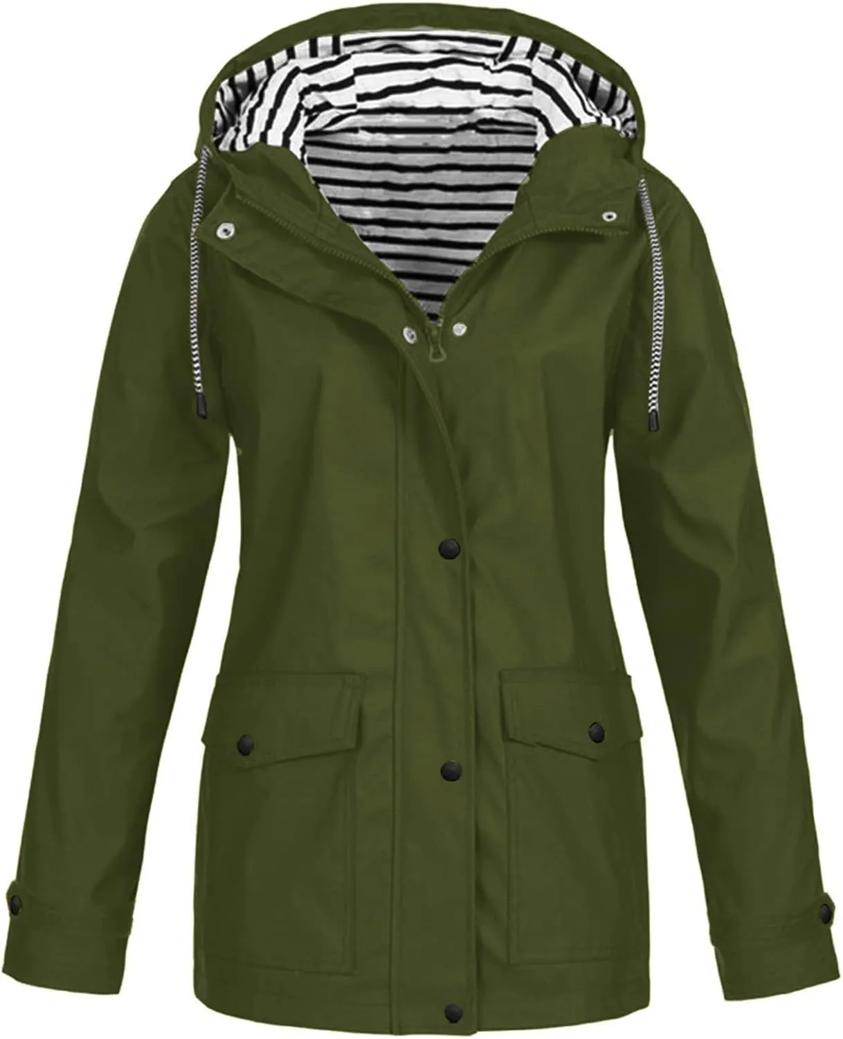 2025 Womens Raincoat Fall Fashion Fit Waterproof Rain Jacket Winter Zip up Windbreaker with Hood