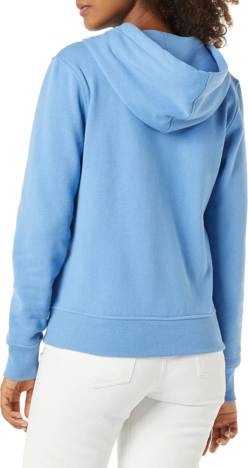 Amazon Essentials Women's Classic-Fit Long-Sleeve Open V-Neck Hooded Sweatshirt - Discontinued Colors