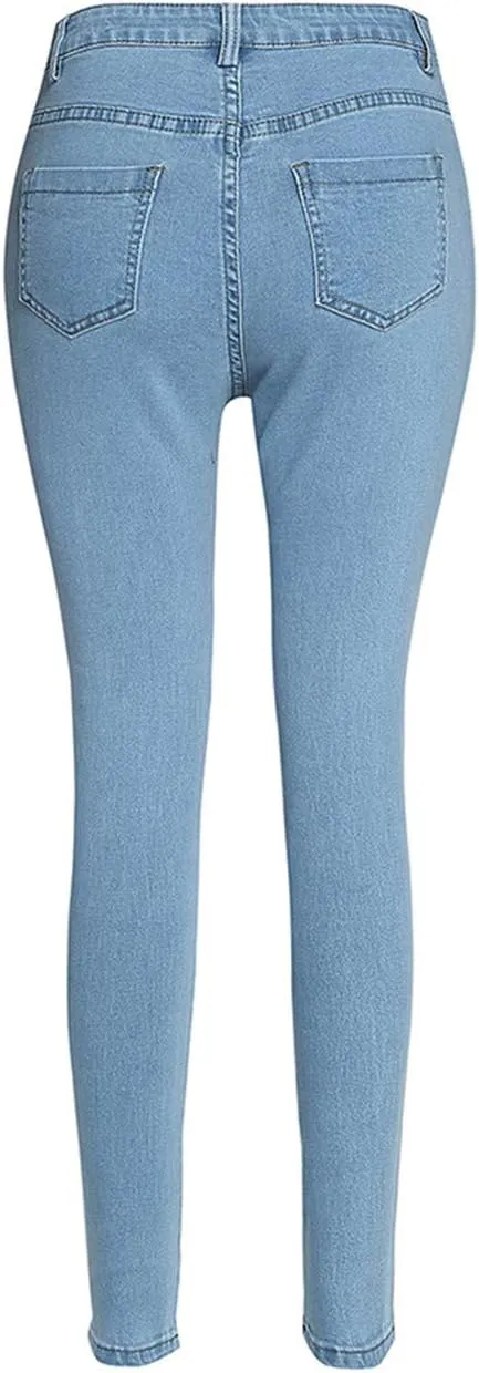 Andongnywell High Waisted-Rise Colored Stretch Skinny Jeans for Women