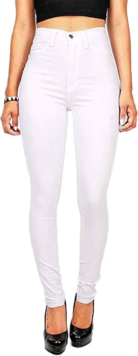 Andongnywell High Waisted-Rise Colored Stretch Skinny Jeans for Women