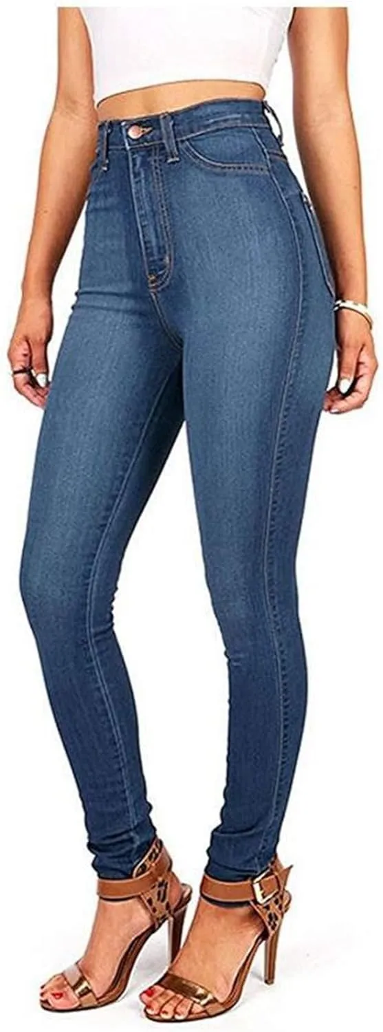 Andongnywell High Waisted-Rise Colored Stretch Skinny Jeans for Women