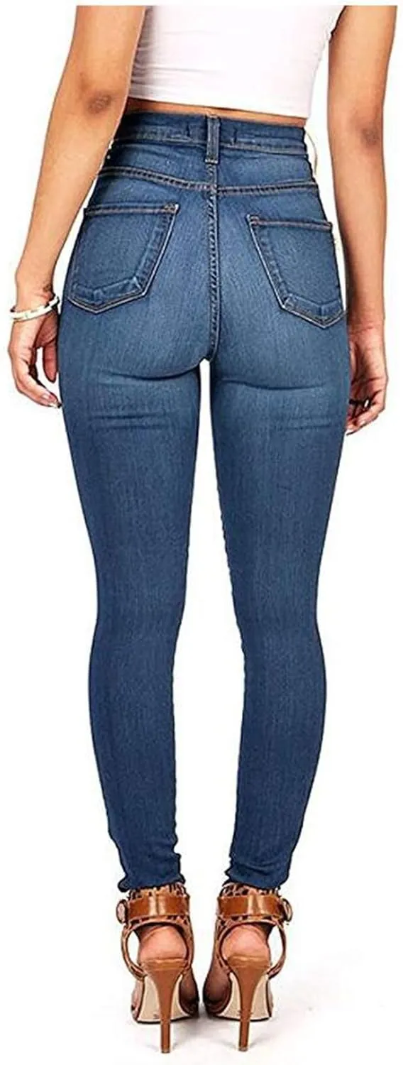 Andongnywell High Waisted-Rise Colored Stretch Skinny Jeans for Women