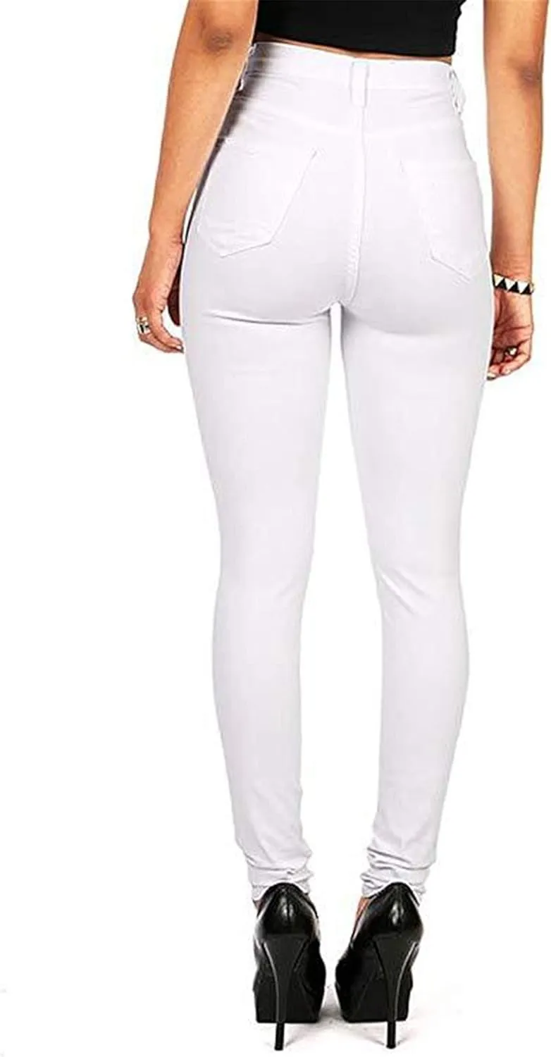 Andongnywell High Waisted-Rise Colored Stretch Skinny Jeans for Women