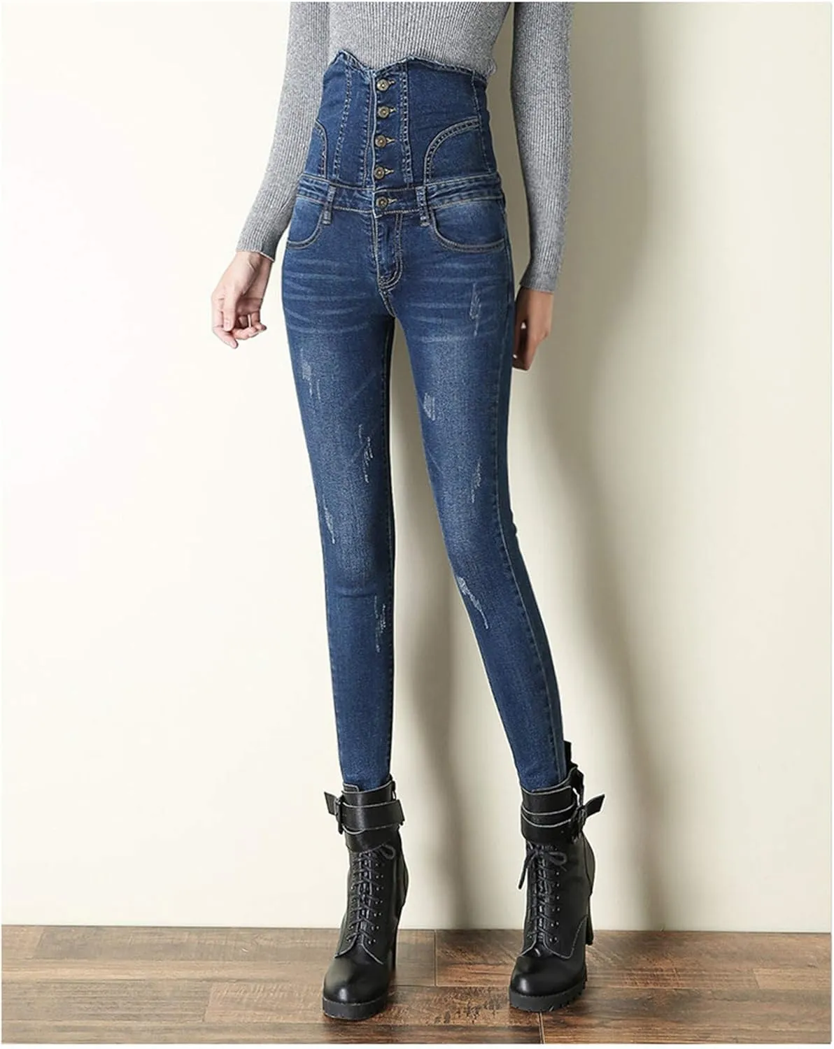 Andongnywell Women's High Waisted Jeans for Women Ankle Skinny Jeans Butt Lift Ultra Shaping Comfy Sexy with Pockets