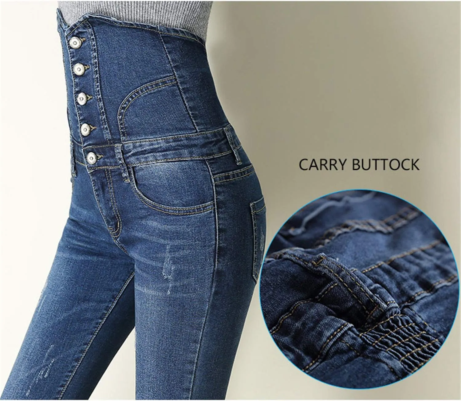 Andongnywell Women's High Waisted Jeans for Women Ankle Skinny Jeans Butt Lift Ultra Shaping Comfy Sexy with Pockets