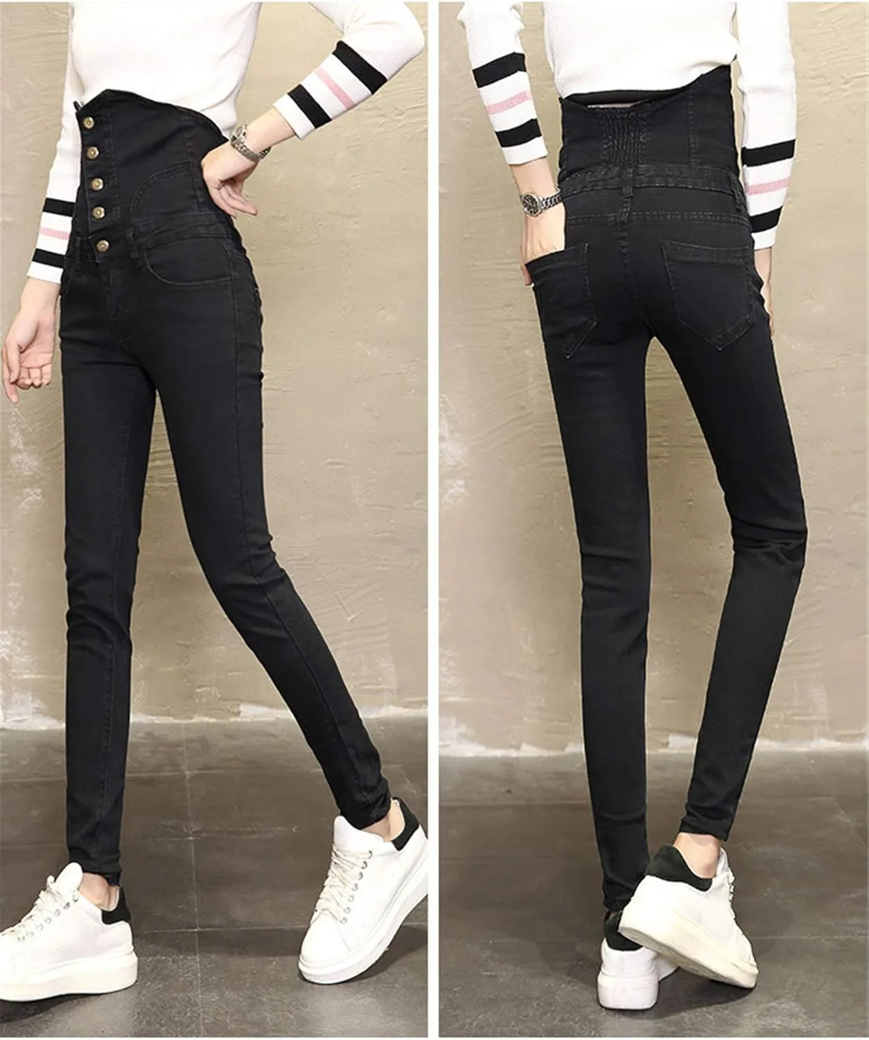 Andongnywell Women's High Waisted Jeans for Women Ankle Skinny Jeans Butt Lift Ultra Shaping Comfy Sexy with Pockets
