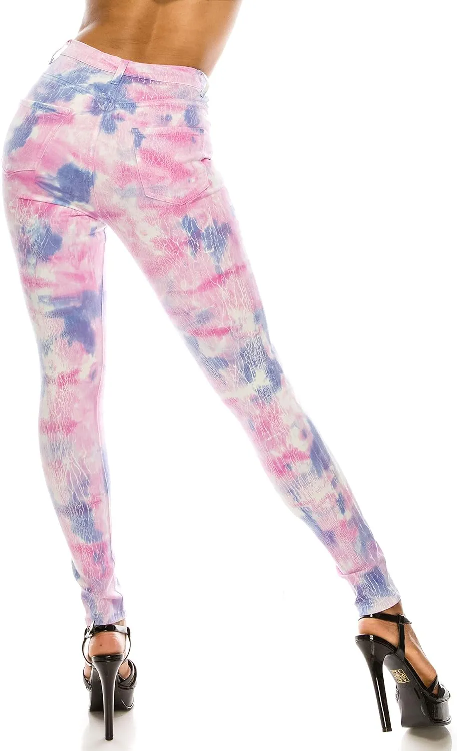 Aphrodite Washed Skinny Jeans for Women - High Waisted Printed Painted Embellished Stretch Skinny Fit Slim Denim Pants