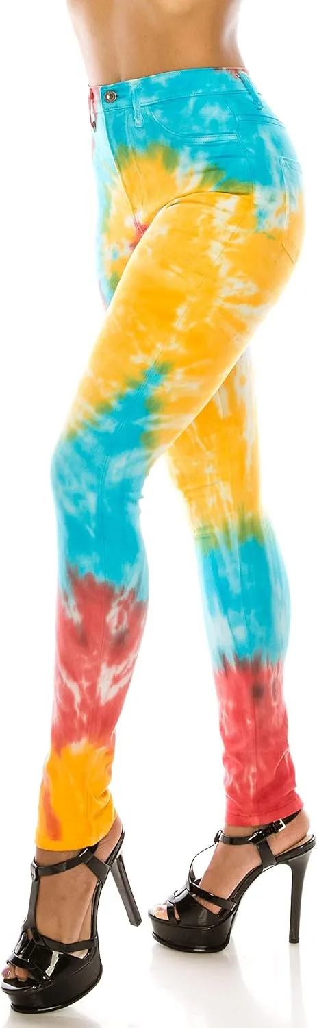 Aphrodite Washed Skinny Jeans for Women - High Waisted Printed Painted Embellished Stretch Skinny Fit Slim Denim Pants
