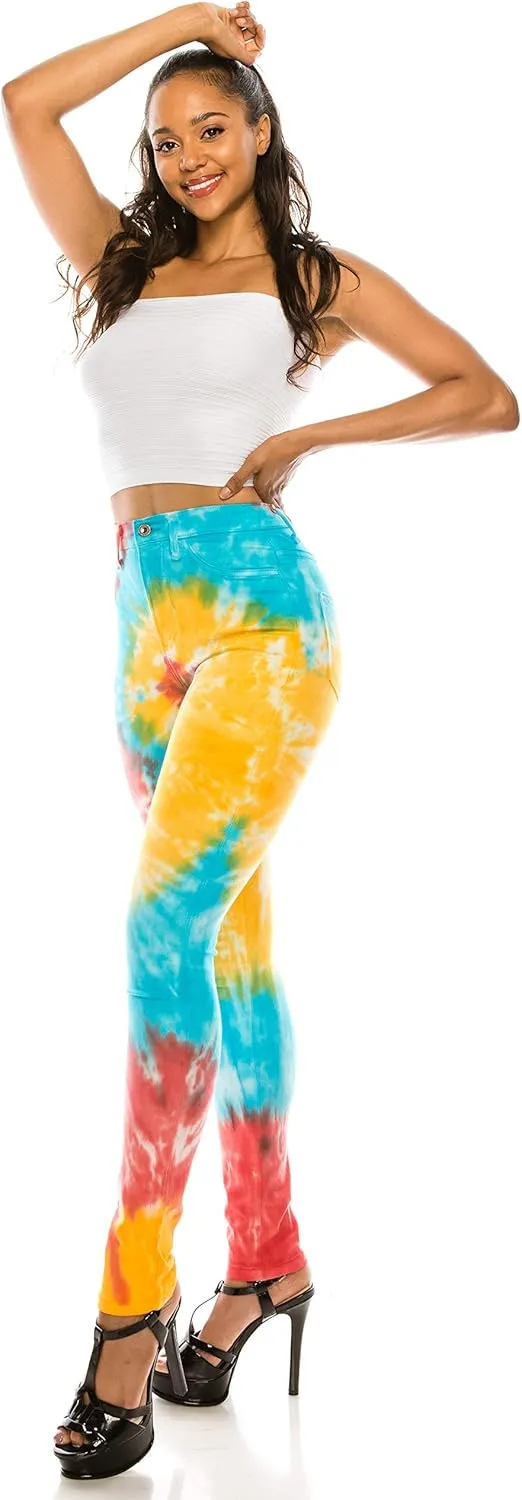 Aphrodite Washed Skinny Jeans for Women - High Waisted Printed Painted Embellished Stretch Skinny Fit Slim Denim Pants