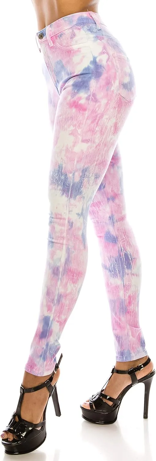 Aphrodite Washed Skinny Jeans for Women - High Waisted Printed Painted Embellished Stretch Skinny Fit Slim Denim Pants