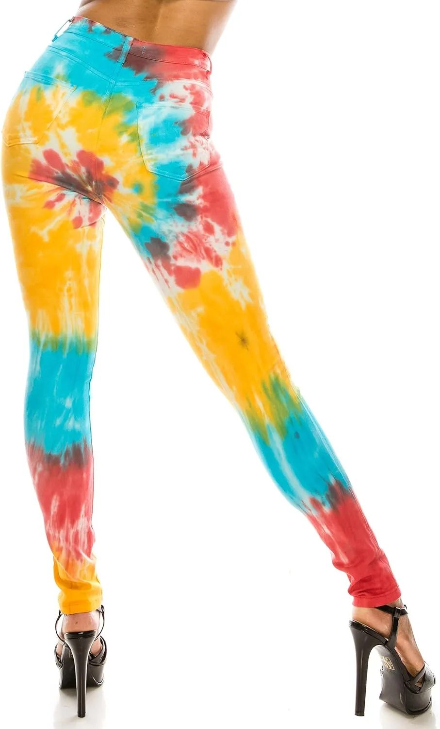 Aphrodite Washed Skinny Jeans for Women - High Waisted Printed Painted Embellished Stretch Skinny Fit Slim Denim Pants