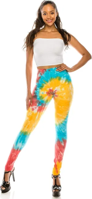 Aphrodite Washed Skinny Jeans for Women - High Waisted Printed Painted Embellished Stretch Skinny Fit Slim Denim Pants