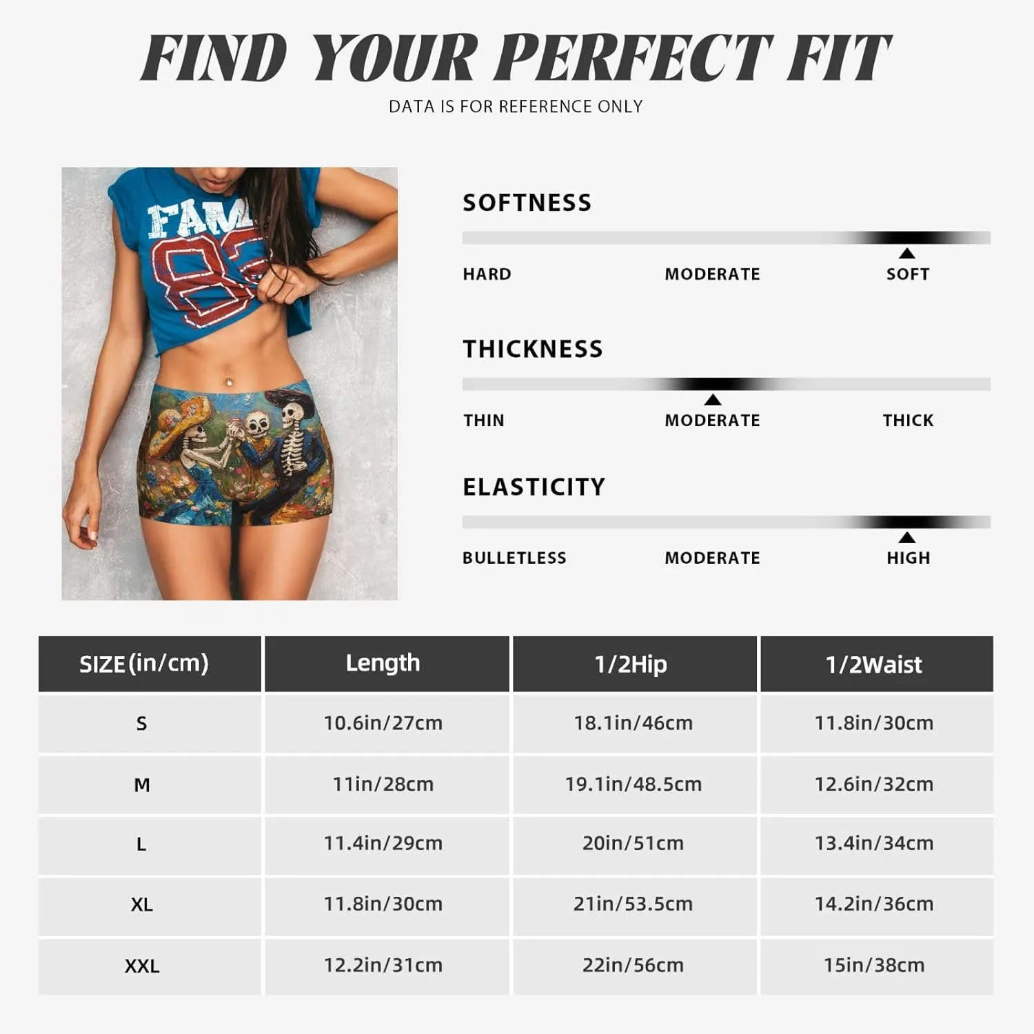 Augenstern Women's Athletic Stretch Shorts Romantic-Skeletons-Marigold Running Shorts for Women
