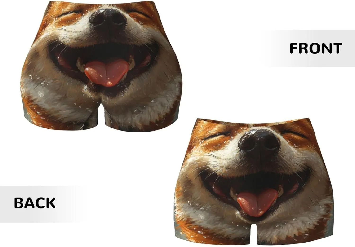 Augenstern Women's Athletic Stretch Shorts Shiba-Inu-Joy Running Shorts for Women