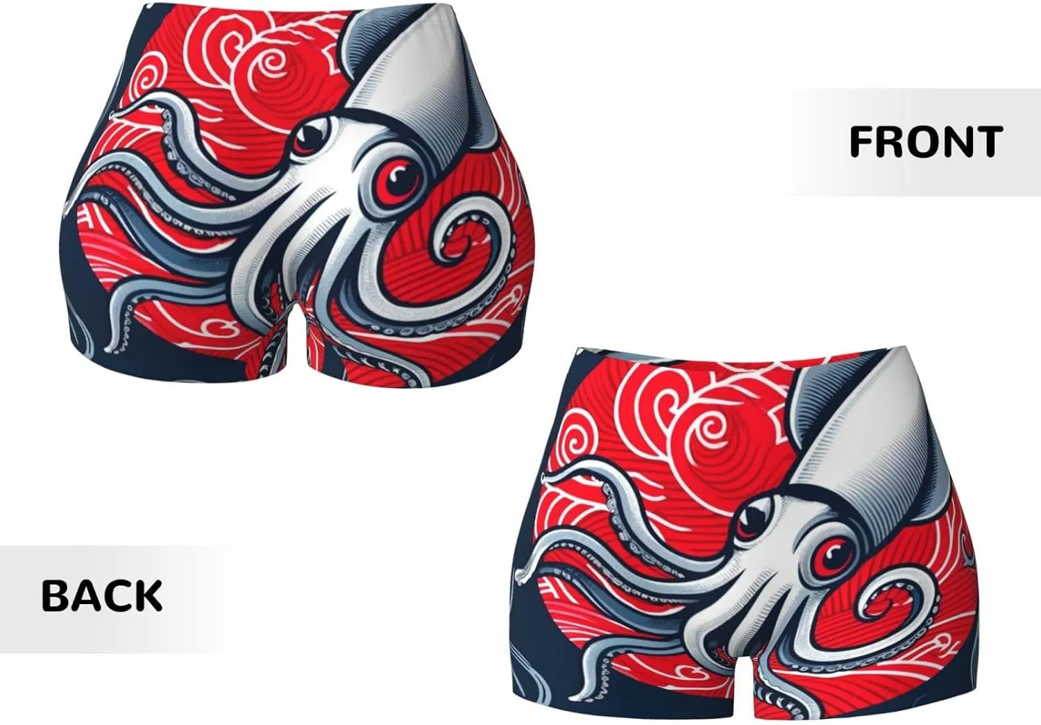 Augenstern Women's Athletic Stretch Shorts Squid-Blessing-Japan Running Shorts for Women