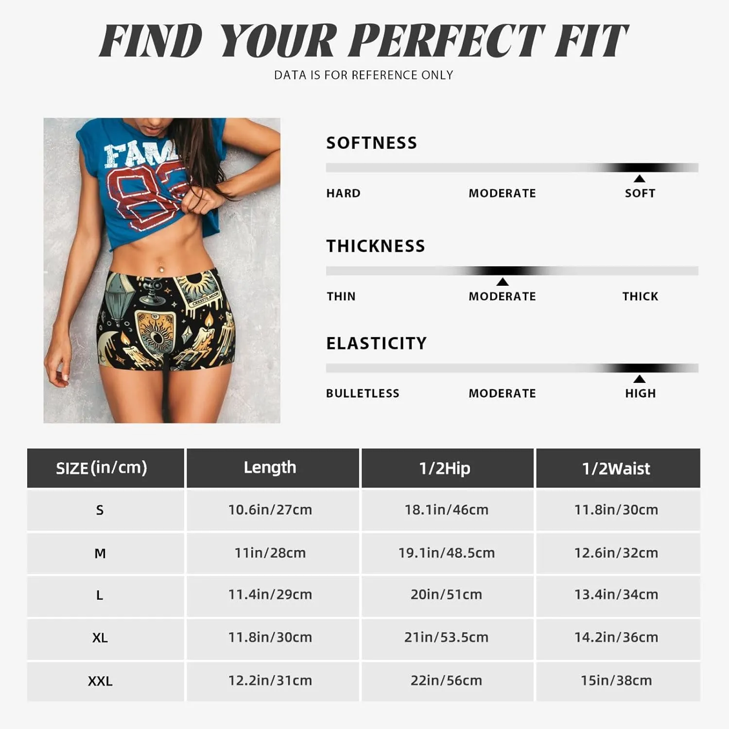 Augenstern Women's Athletic Stretch Shorts Tarot-Cards-Halloween Running Shorts for Women