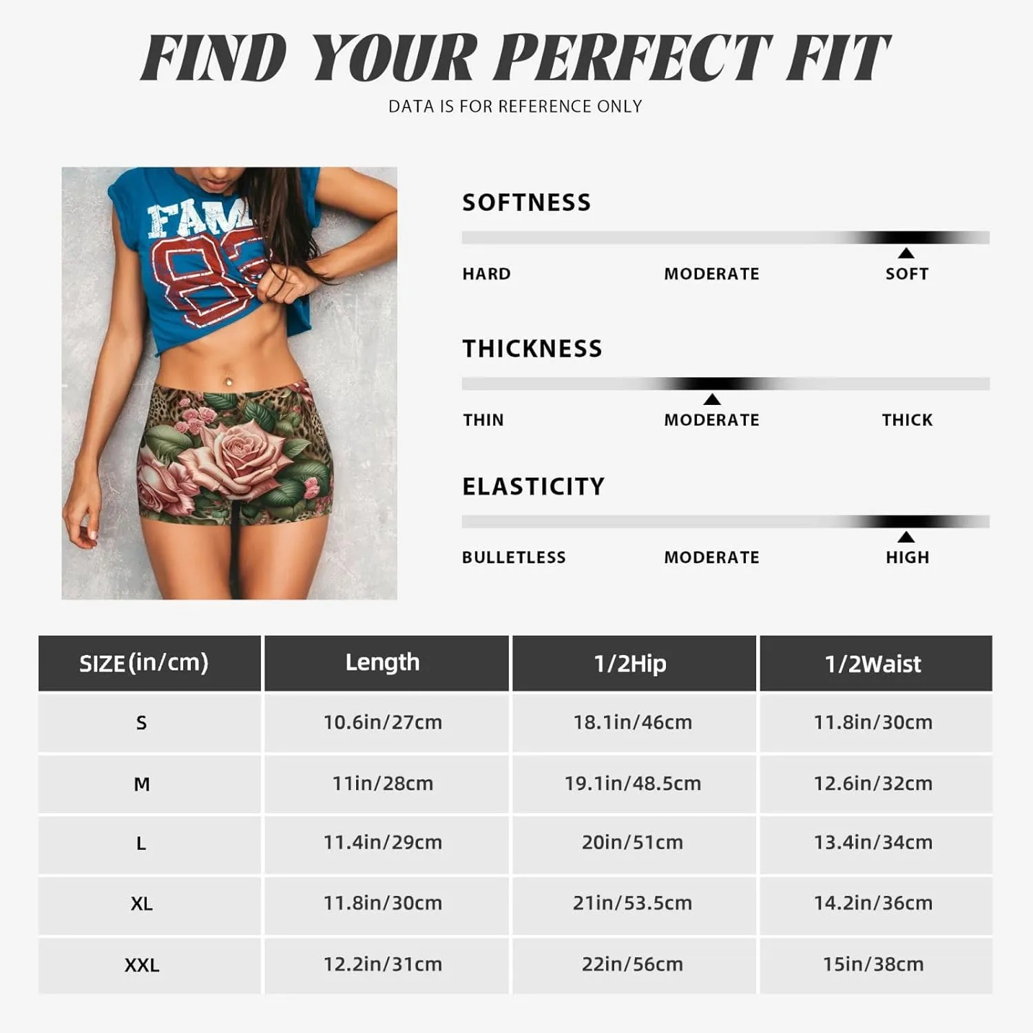 Augenstern Women's Athletic Stretch Shorts Wild-Leopard-Rose-Print Running Shorts for Women