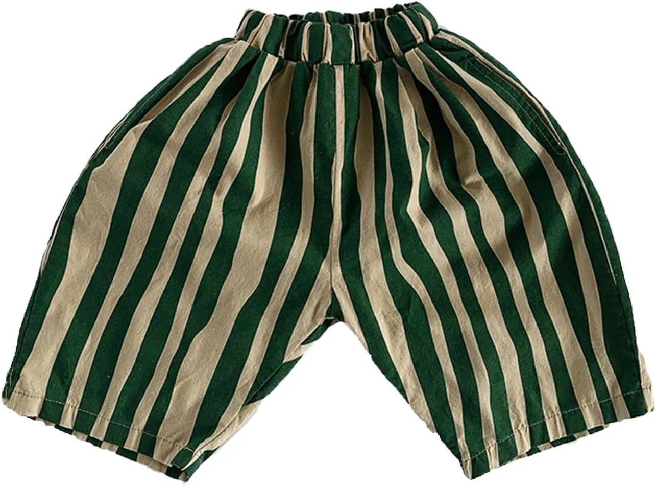 Baby Boys' Striped Pull-on Jogger Pants Harem Pants Classic Fit Elastic Waist Kids Toddler Bloomer Long Pants