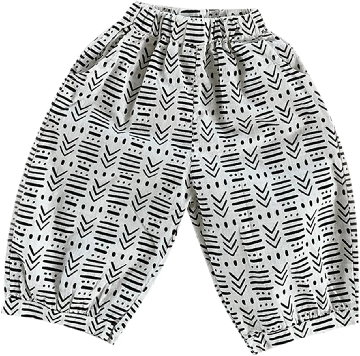Baby Boys' Striped Pull-on Jogger Pants Harem Pants Classic Fit Elastic Waist Kids Toddler Bloomer Long Pants