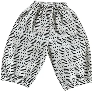 Baby Boys' Striped Pull-on Jogger Pants Harem Pants Classic Fit Elastic Waist Kids Toddler Bloomer Long Pants
