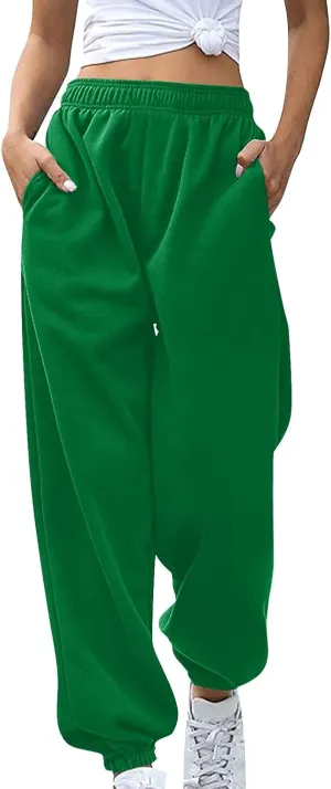 Baggy Straight Leg Jogger Sweatpants for Women High Waist Gym Workout Lounge Pants Lightweight Comfy Loose Dance Pant