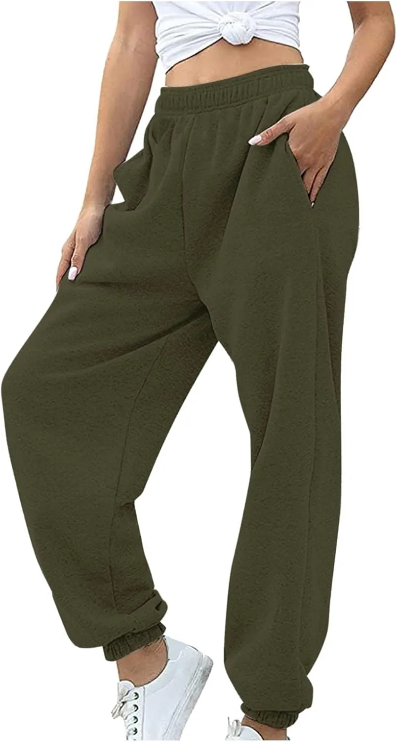 Baggy Straight Leg Jogger Sweatpants for Women High Waist Gym Workout Lounge Pants Lightweight Comfy Loose Dance Pant