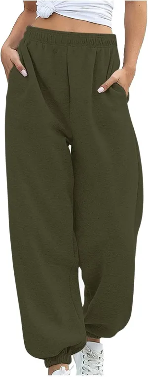 Baggy Straight Leg Jogger Sweatpants for Women High Waist Gym Workout Lounge Pants Lightweight Comfy Loose Dance Pant