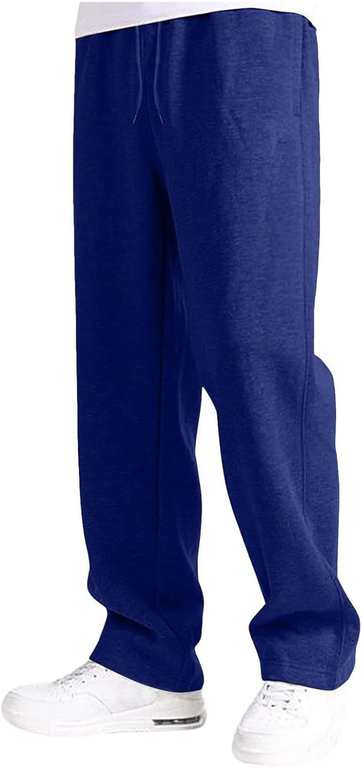 Baggy Sweatpants for Men Men Cargo Sweatpants Loose Casual Work Pants Joggers Open Bottom Drawstring Cargos Pant