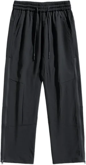 Bidobibo Cargo Work Pants for Men Stretch Elastic Waist Drawstring Pants Side Zip Tactical Pants Multi-Pocket Cargo Pants