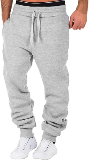 Big and Tall Men Cargo Jogger Sweat Pants Elastic Bottom Baggy Casual Athletic Track Pants Classic Fit Multi Pockets
