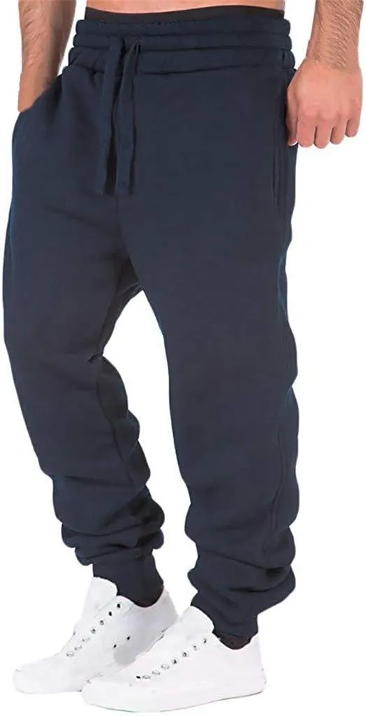 Big and Tall Men Cargo Jogger Sweat Pants Elastic Bottom Baggy Casual Athletic Track Pants Classic Fit Multi Pockets