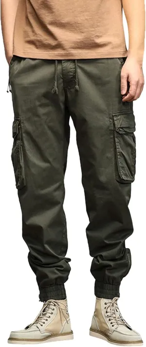 Big and Tall Men Cargo Jogger Sweat Pants Loose Fit Multi-Pocket Ripstop Hiking Work Pants Classic Fit Multi Pockets