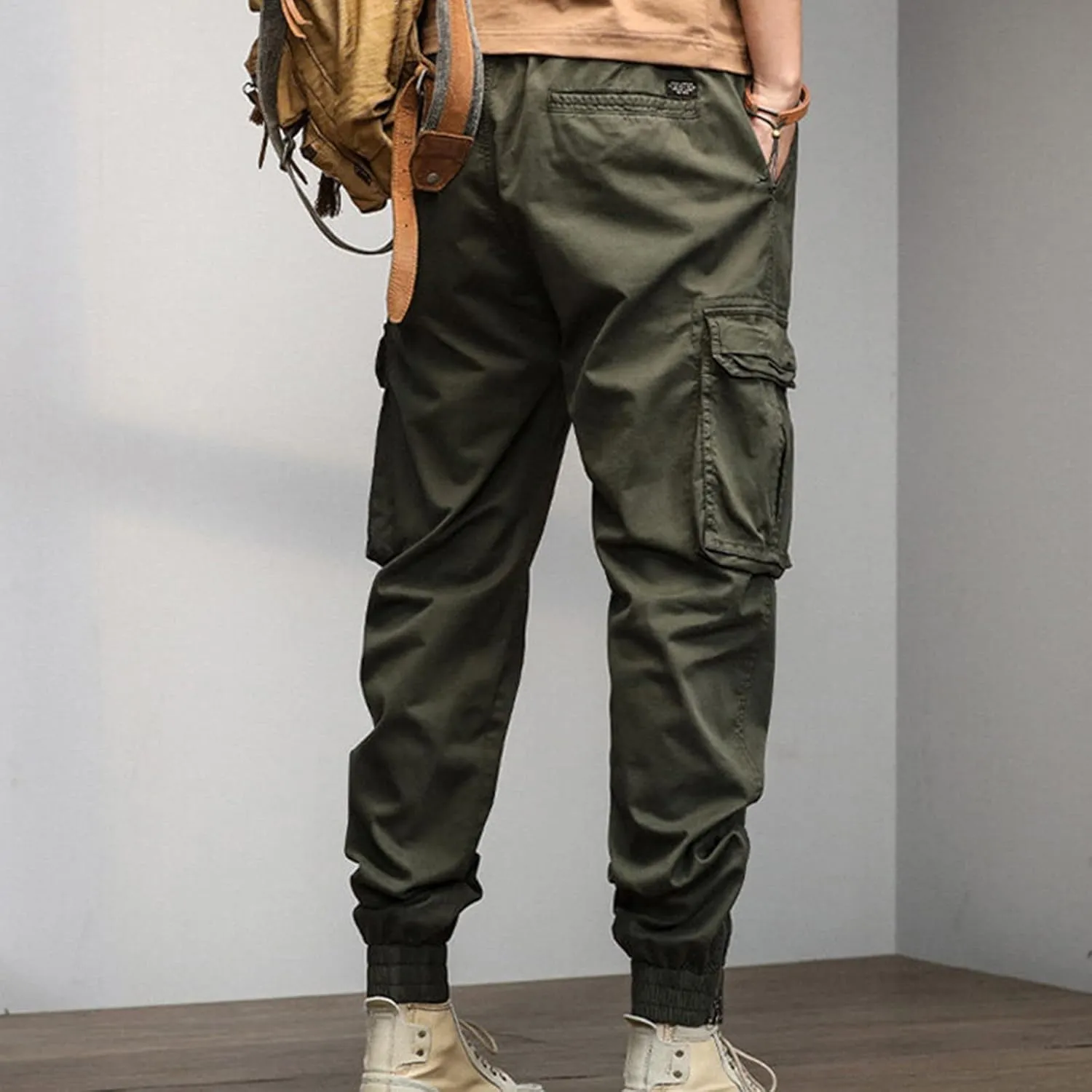 Big and Tall Men Cargo Jogger Sweat Pants Loose Fit Multi-Pocket Ripstop Hiking Work Pants Classic Fit Multi Pockets