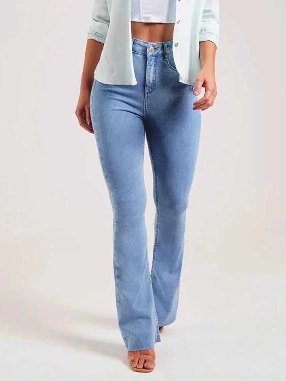Bootcut Jeans for Women Butt Lifting Stretchy Flare Jeans High Waisted Curvy Skinny Denim Pants Tummy Control