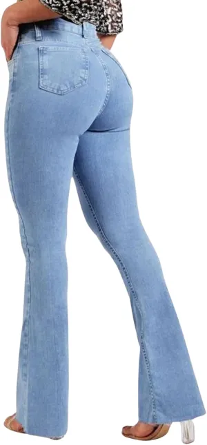 Bootcut Jeans for Women Butt Lifting Stretchy Flare Jeans High Waisted Curvy Skinny Denim Pants Tummy Control