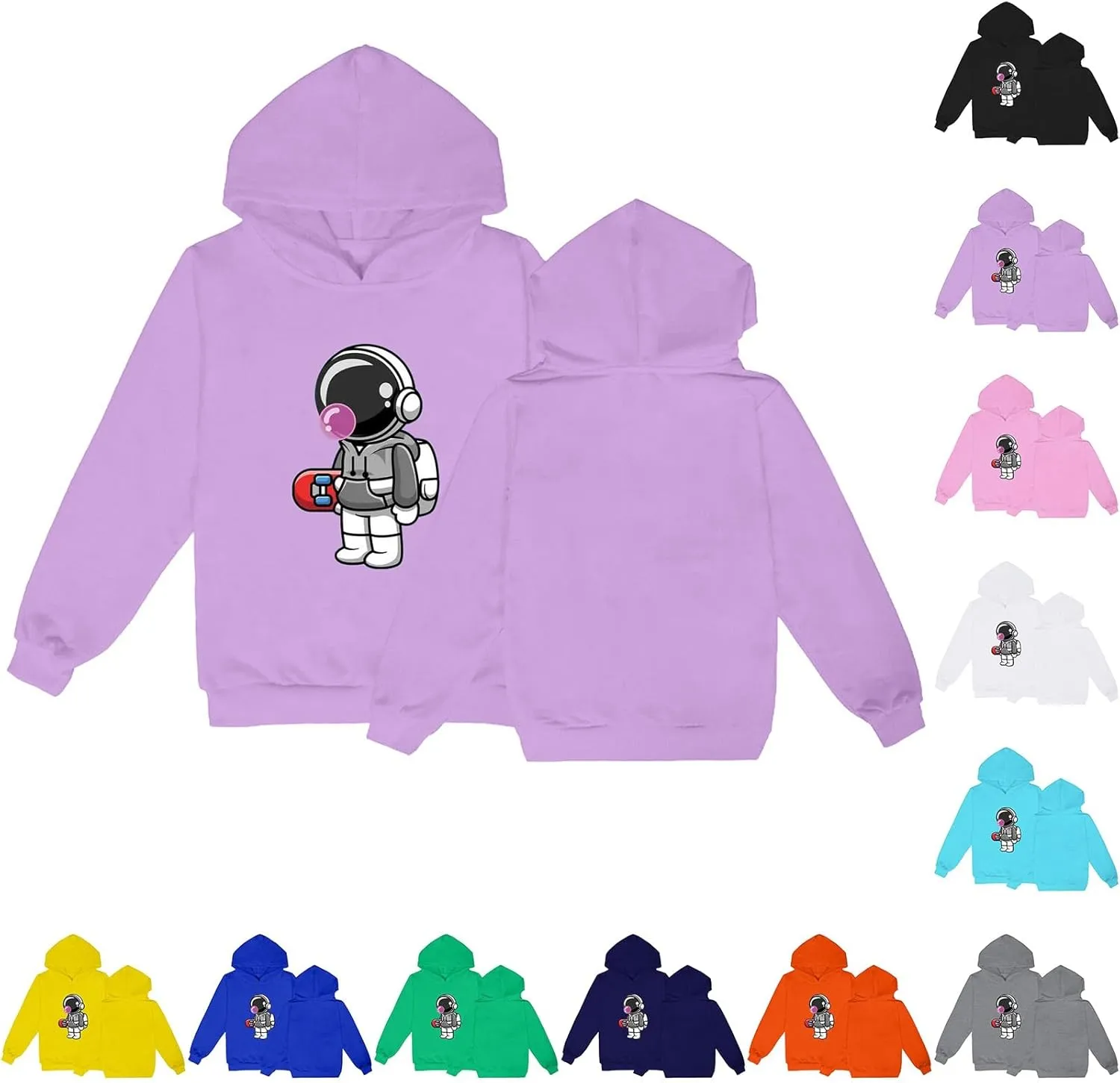 Boys Girls Astronaut Pattern Hoodies Sweatshirts Toddler Kids Cute Long Sleeve Pullover Tops Fashion Fall Winter