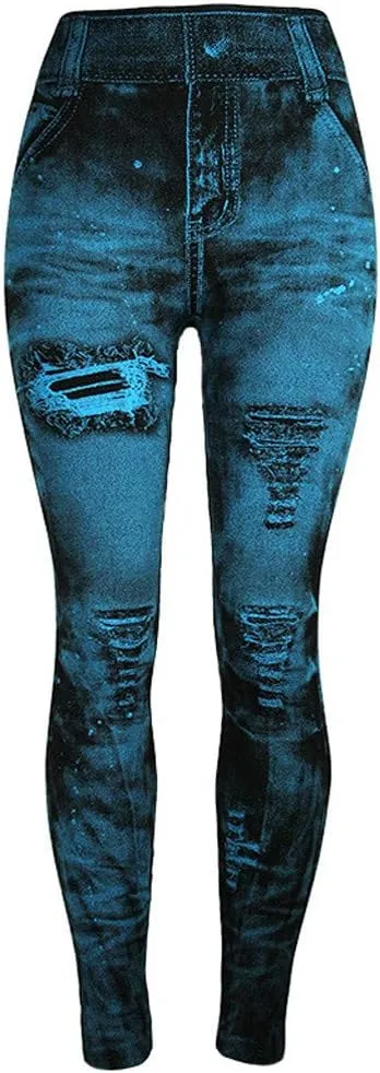 Butt Lifting Jeans for Women - High Waisted Skinny Straight Hip-up Leggings Stretch Jeans with Pocket
