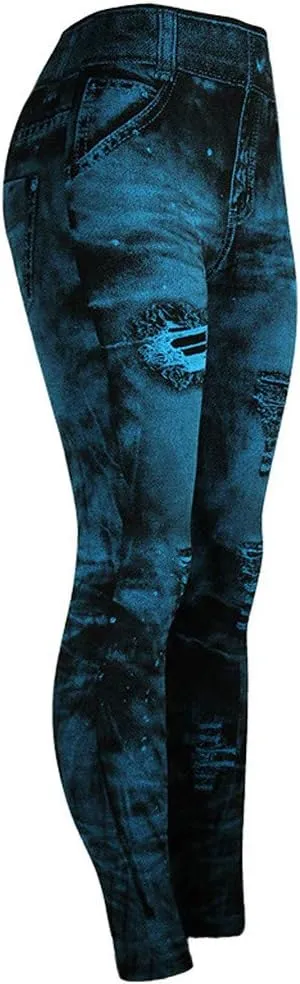 Butt Lifting Jeans for Women - High Waisted Skinny Straight Hip-up Leggings Stretch Jeans with Pocket