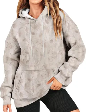 Camo Hoodie Womens Maple Leaf Print Sweatshirts Casual Long Sleeve Camo Sweatshirt with Pockets Y2k Hoodies