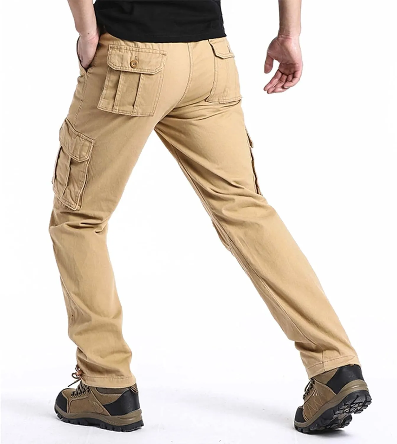 Cargo Jogger Pants for Men Big and Tall Elastic Bottom Ripstop Hiking Work Pants Classic Fit Multi Pockets Lightweight