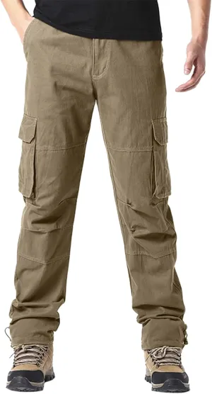 Cargo Jogger Pants for Men Big and Tall Elastic Bottom Ripstop Hiking Work Pants Classic Fit Multi Pockets Lightweight