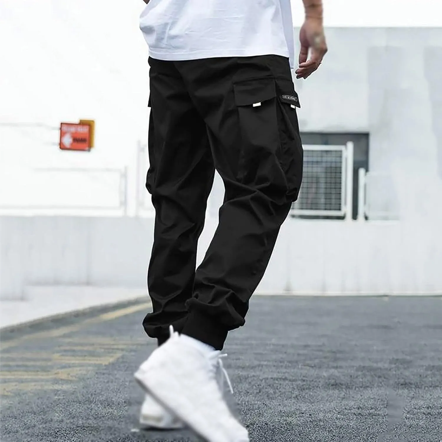 Cargo Pants for Men Fashion Cargo Joggers Pants Athletic Casual Hiking Pants Loose Straight Sweatpants Harem Trousers