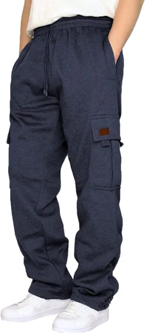 Cargo Pants for Men, Mens Active Athletic Workout Jogger Sweatpants for Men with Pockets and Elastic Waist Pants for Hiking