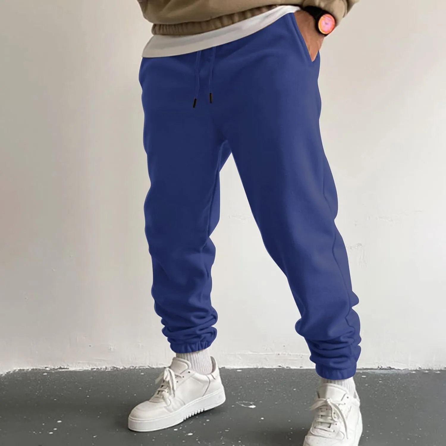 Cargo Pants for Men Relaxed Fit Army Cargo Pants Sports Mens Premium Slim Fleece Pants Zipper Pockets Athletic Jogger