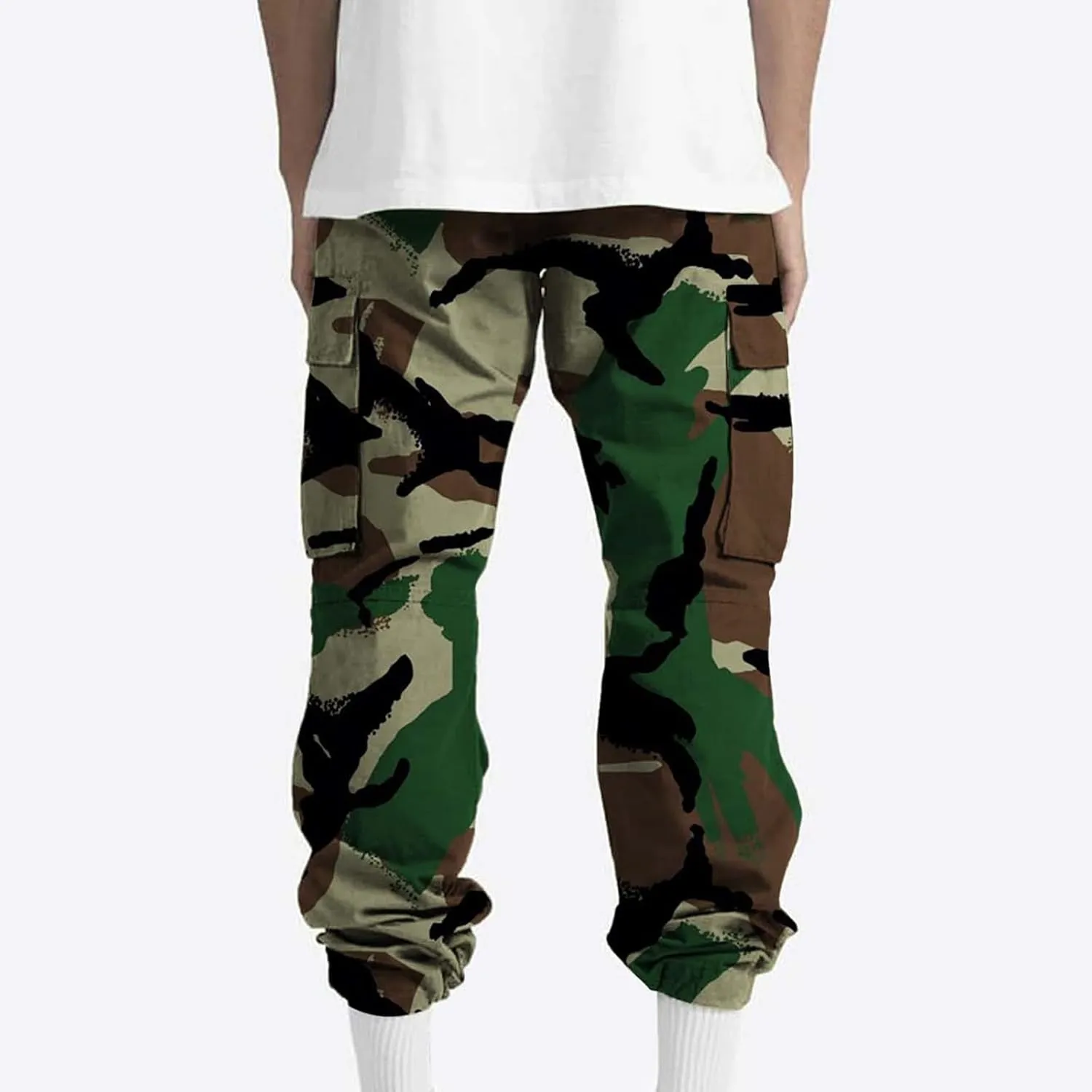 Cargo Pants for Men Relaxed Fit Casual Camo Pants Lightweight Straight Cargo Sweatpants Outdoor Work Hiking Joggers
