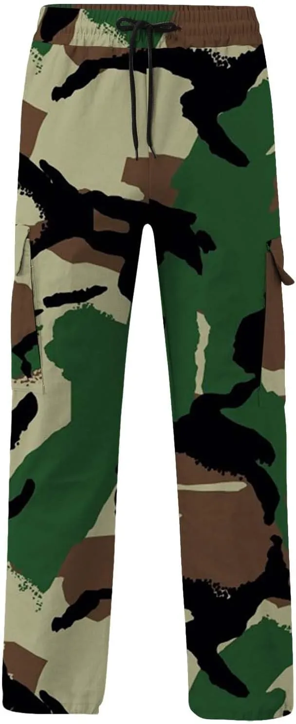 Cargo Pants for Men Relaxed Fit Casual Camo Pants Lightweight Straight Cargo Sweatpants Outdoor Work Hiking Joggers