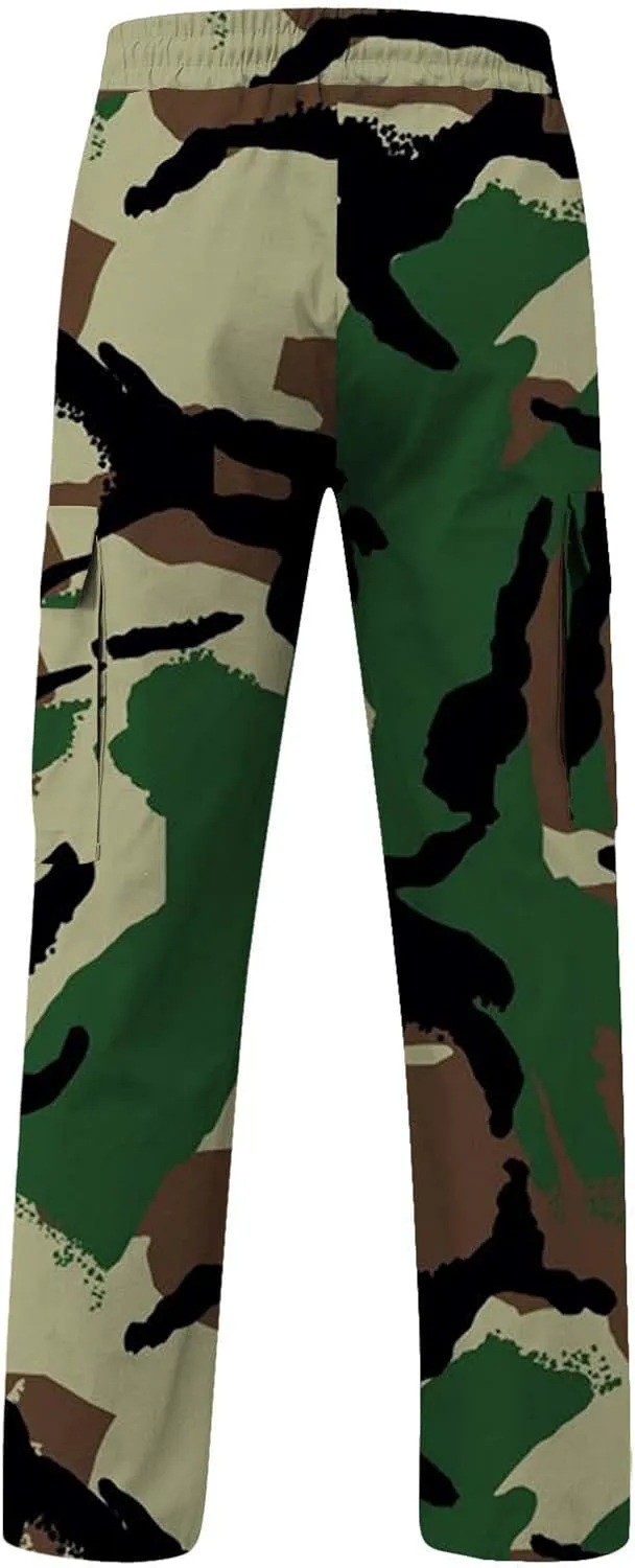 Cargo Pants for Men Relaxed Fit Casual Camo Pants Lightweight Straight Cargo Sweatpants Outdoor Work Hiking Joggers