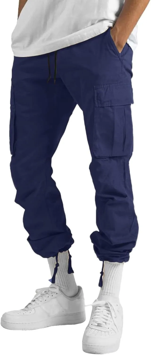 Cargo Pants for Men Relaxed Fit Mens Cargo Pants Sport Pants Drawstring Sports Trousers for Men Mens Cargo Sweatpants