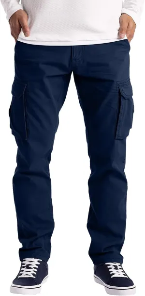 Cargo Pants for Men Relaxed Fit Pants Mens Cargo Sweatpants Heavyweight Fleece Jogger Pants Drawstring Sports Workout