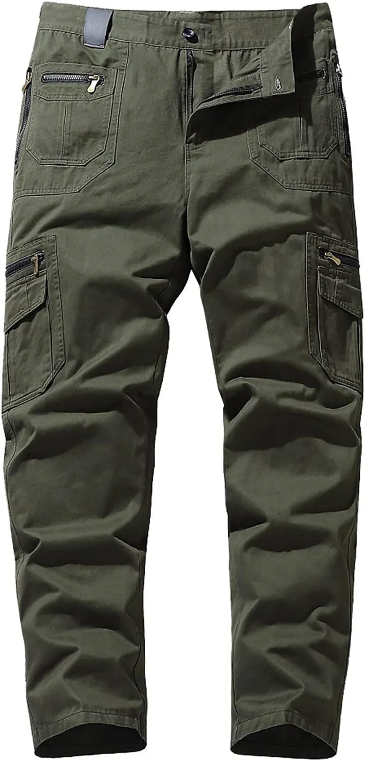 Cargo Pants for Men with Multi Pockets Camouflage Military Combat Work Fit Trousers Casual Tactical Hiking Pants